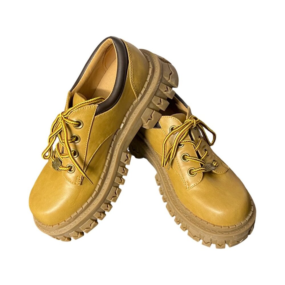 dELiA*s Chunky Platform Lace-Up Shoes in Tan and Black - Picture 5 of 9